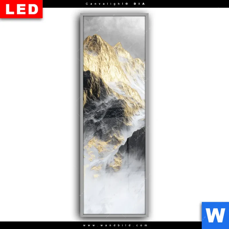 Leuchtbild Acrylglas Canvalight® DIA | Stille der goldenen Berge | Schmal