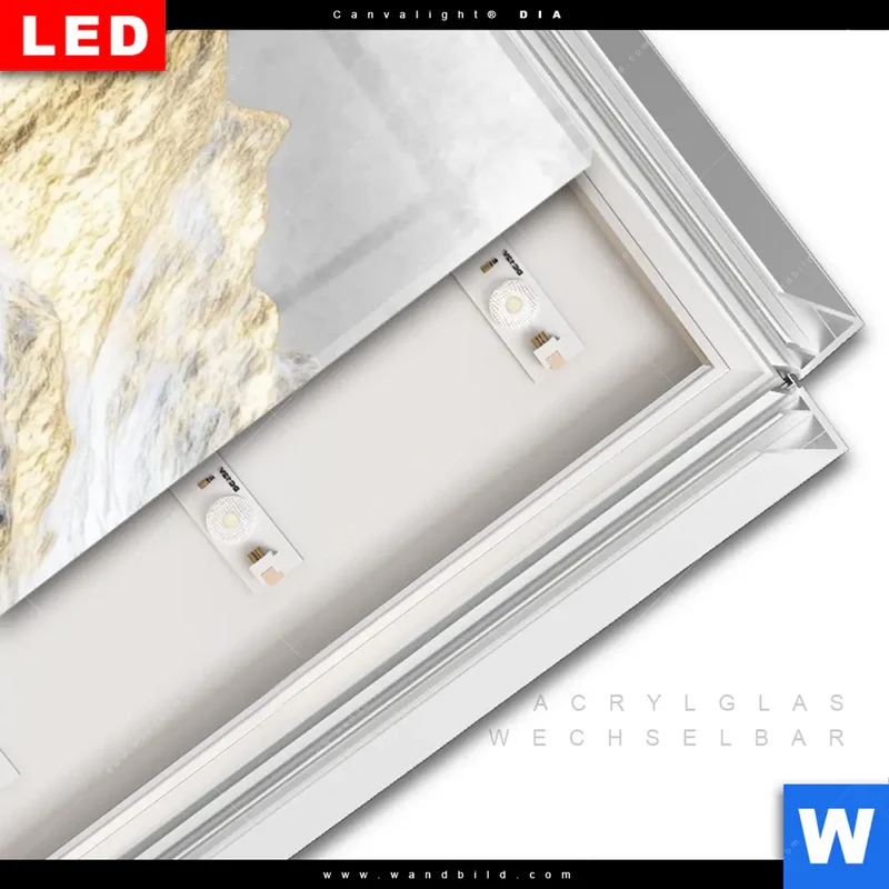 Leuchtbild Acrylglas Canvalight® DIA | Stille der goldenen Berge | Schmal