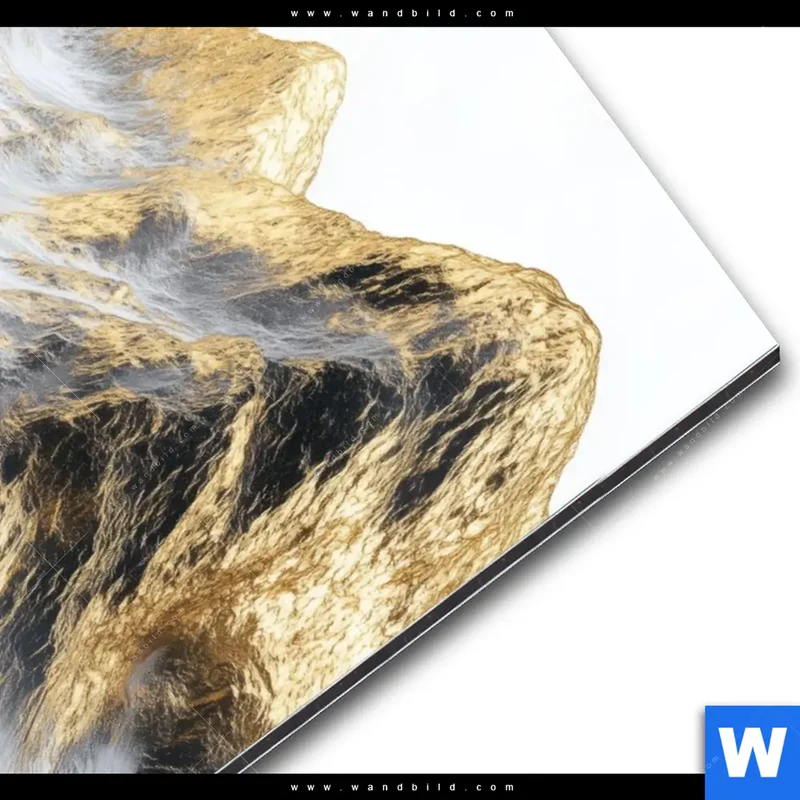 Alu-Dibond Bild | Stille der goldenen Berge | Hochformat