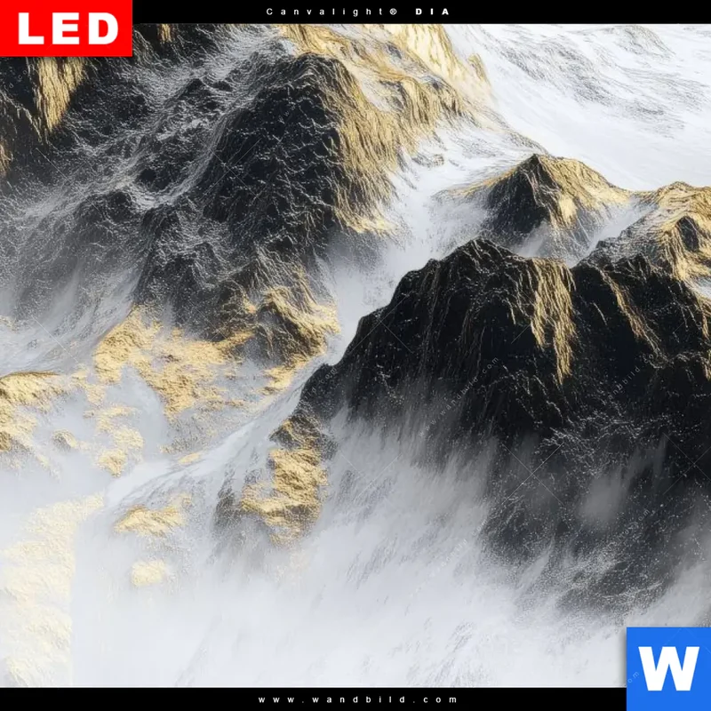 Leuchtbild Acrylglas Canvalight® DIA | Stille der goldenen Berge | Quadrat
