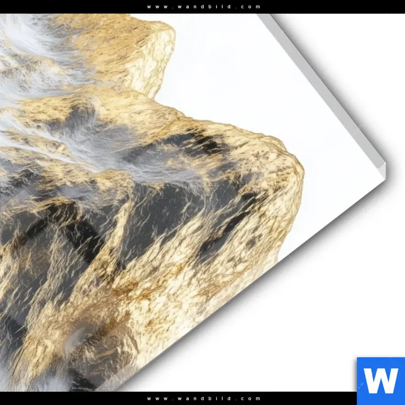 Acrylglasbild | Stille der goldenen Berge | Hochformat