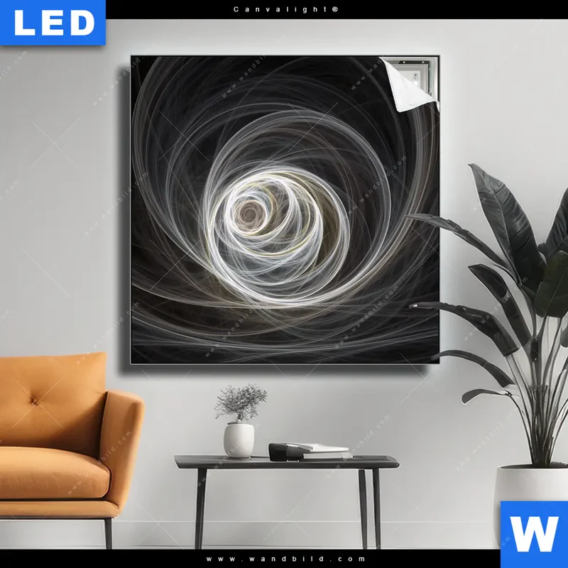Canvalight® Leuchtbild | Lichtmalerei - Tanz der Linien | Quadrat