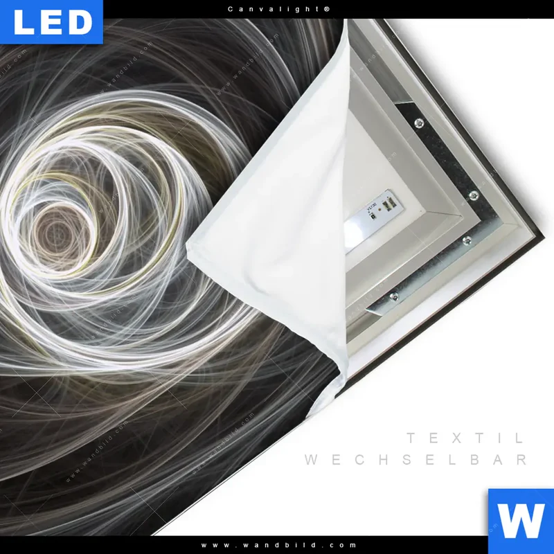 Canvalight® Leuchtbild | Lichtmalerei - Tanz der Linien | Quadrat