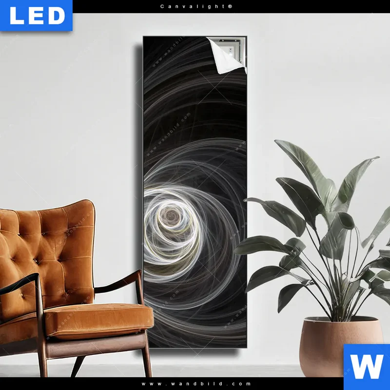 Canvalight® Leuchtbild | Lichtmalerei - Tanz der Linien | Schmal