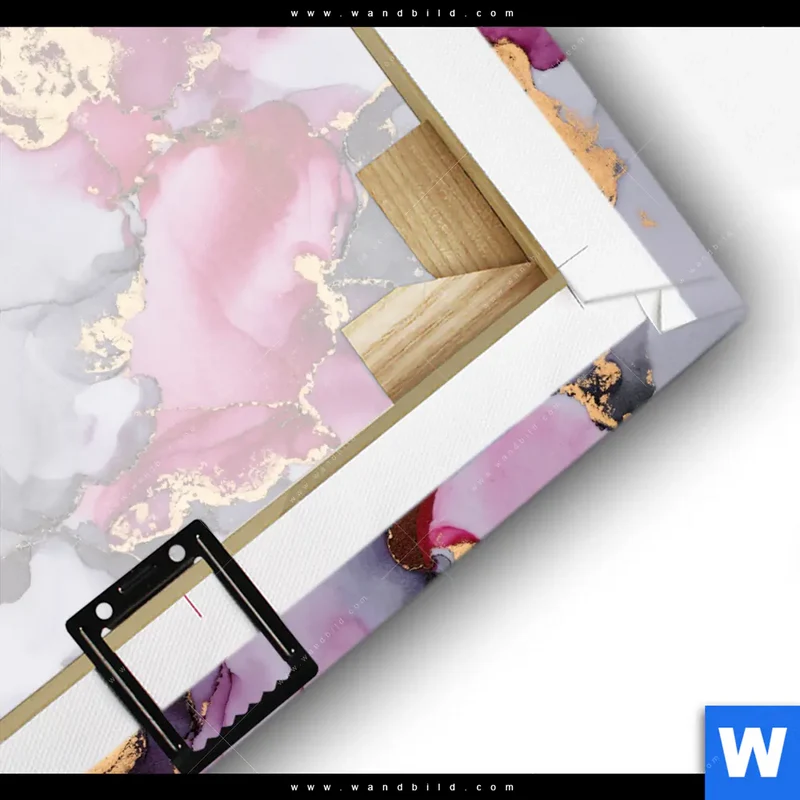 Leinwandbild | Farbfluss in Purpur und Gold | Quadrat