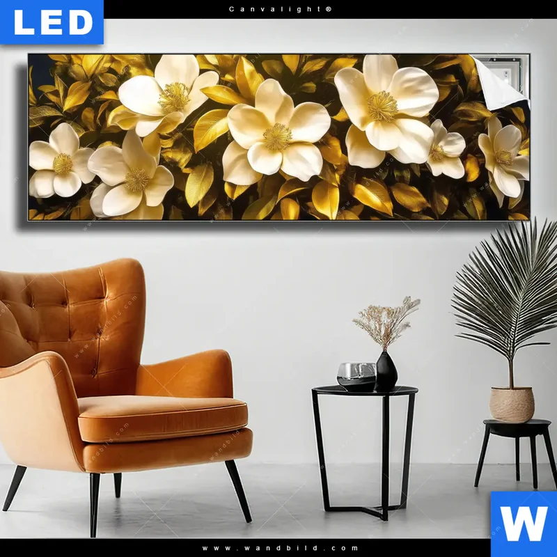 Canvalight® Leuchtbild | Blütenbaum im Luxusdesign | Panorama
