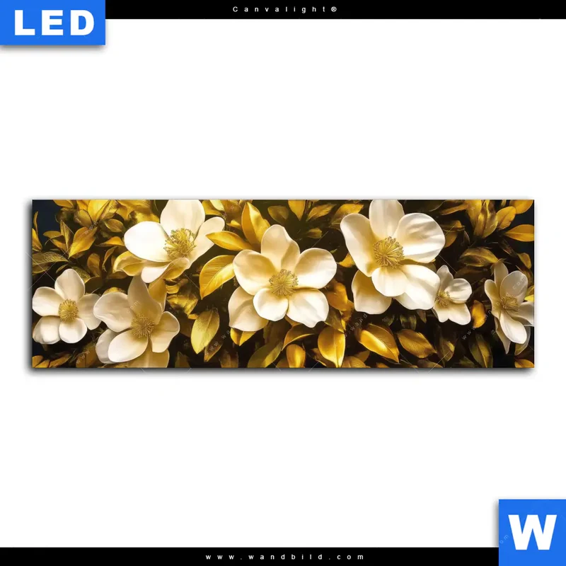 Canvalight® Leuchtbild | Blütenbaum im Luxusdesign | Panorama