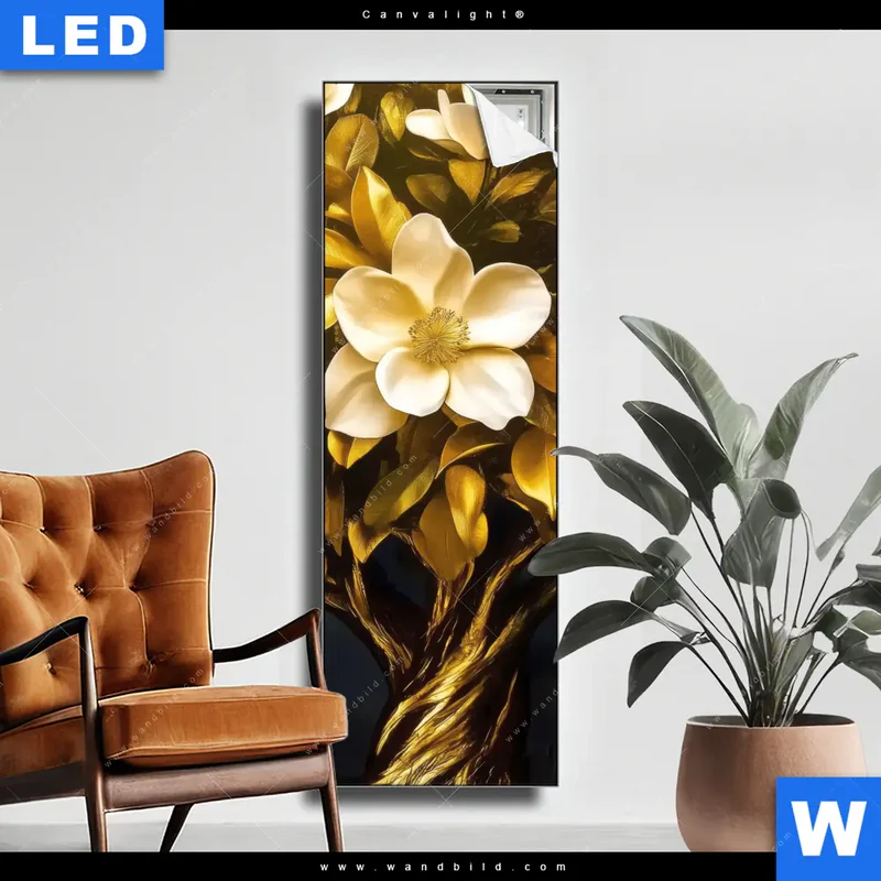 Canvalight® Leuchtbild | Blütenbaum im Luxusdesign | Schmal