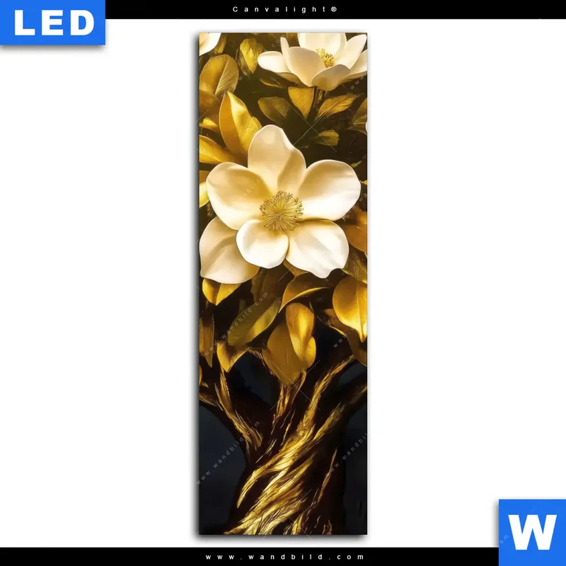 Canvalight® Leuchtbild | Blütenbaum im Luxusdesign | Schmal