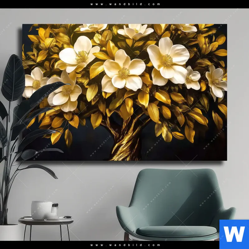 Leinwandbild | Blütenbaum im Luxusdesign | Querformat
