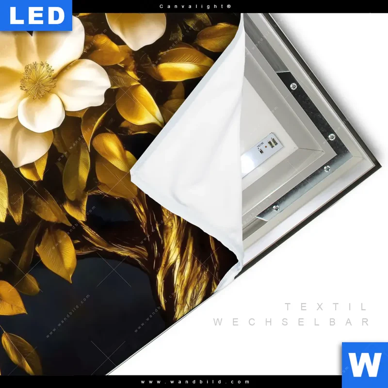 Canvalight® Leuchtbild | Blütenbaum im Luxusdesign | Quadrat