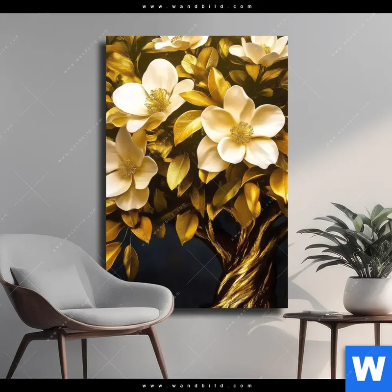 Leinwandbild | Blütenbaum im Luxusdesign | Hochformat