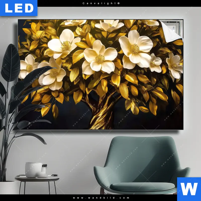 Canvalight® Leuchtbild | Blütenbaum im Luxusdesign | Querformat
