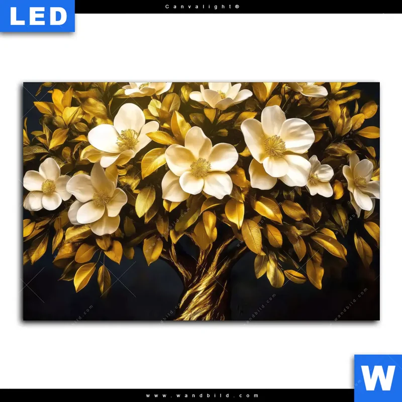 Canvalight® Leuchtbild | Blütenbaum im Luxusdesign | Querformat