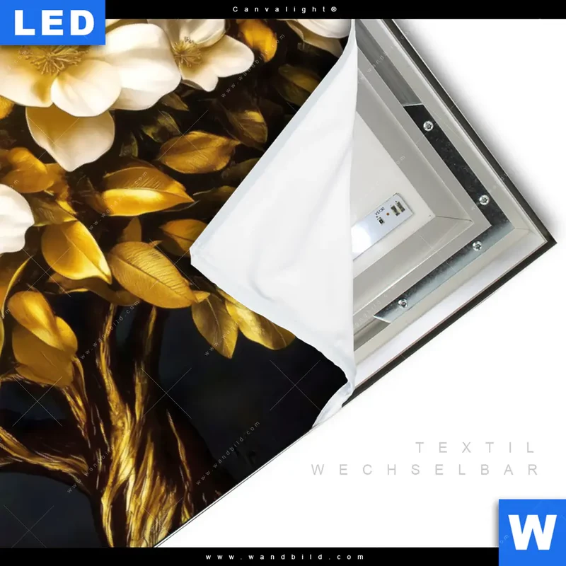 Canvalight® Leuchtbild | Blütenbaum im Luxusdesign | Querformat