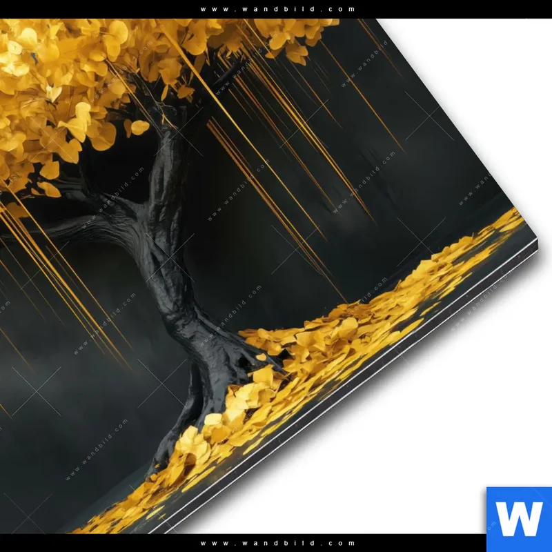 Alu-Dibond Bild | Goldener Lebensbaum | Rund