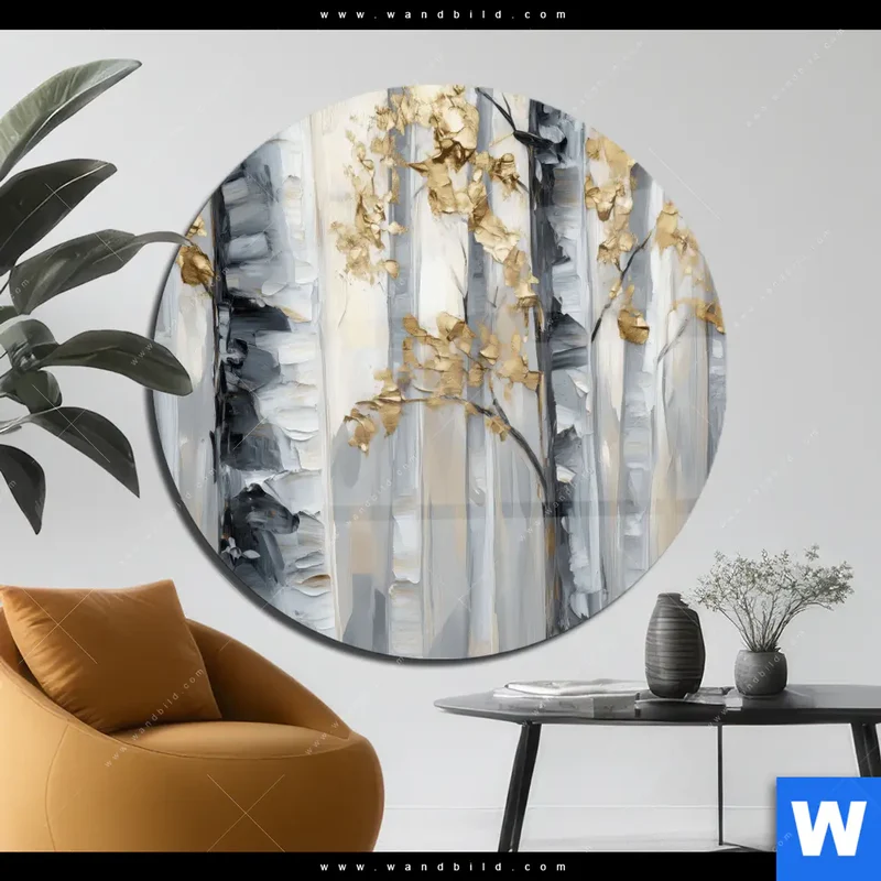 Acrylglasbild | Stille im Wald | Rund