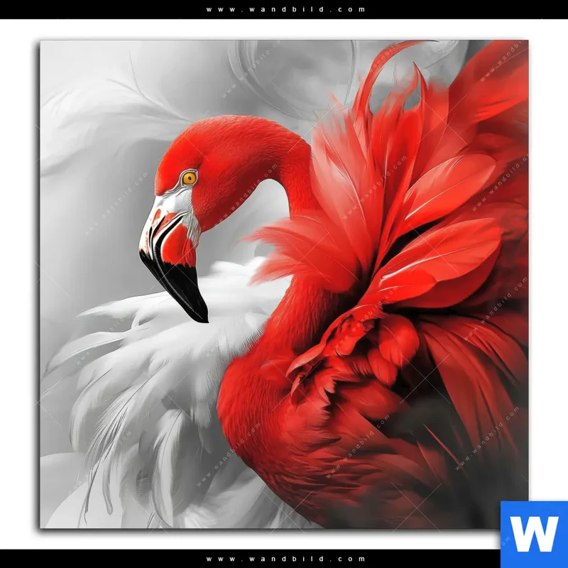 Leinwandbild | Roter Flamingo | Quadrat