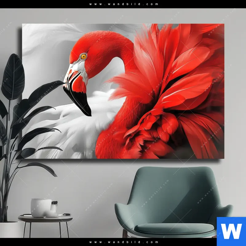 Leinwandbild | Roter Flamingo | Querformat