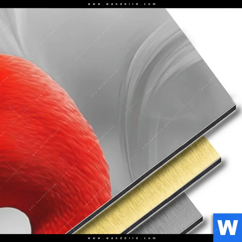 Aluminiumbild gebürstet | Roter Flamingo | Schmal