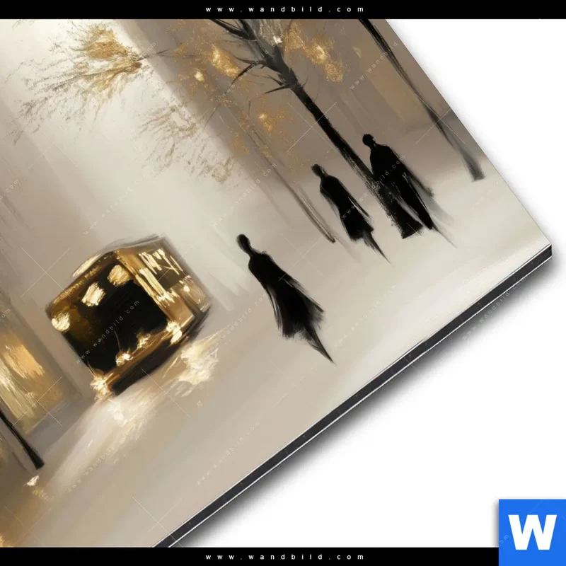 Alu-Dibond Bild | Goldene Stille der Großstadt | Quadrat