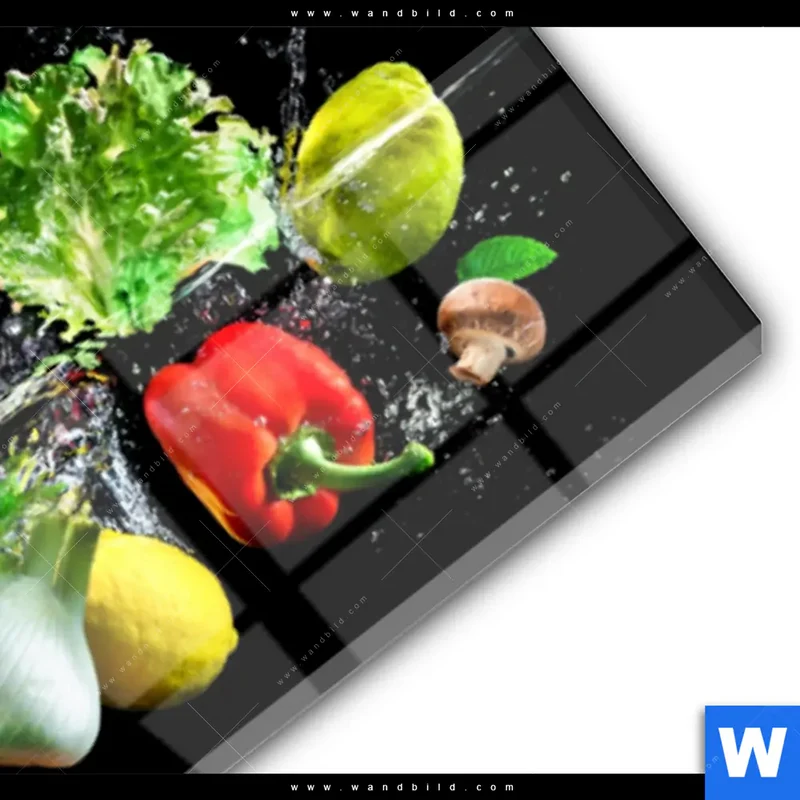 Acrylglasbild | Obst & Gemüse - Splash-Moment | Panorama