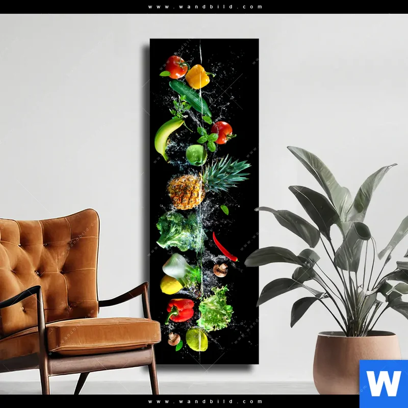 Leinwandbild | Obst & Gemüse - Splash-Moment | Schmal