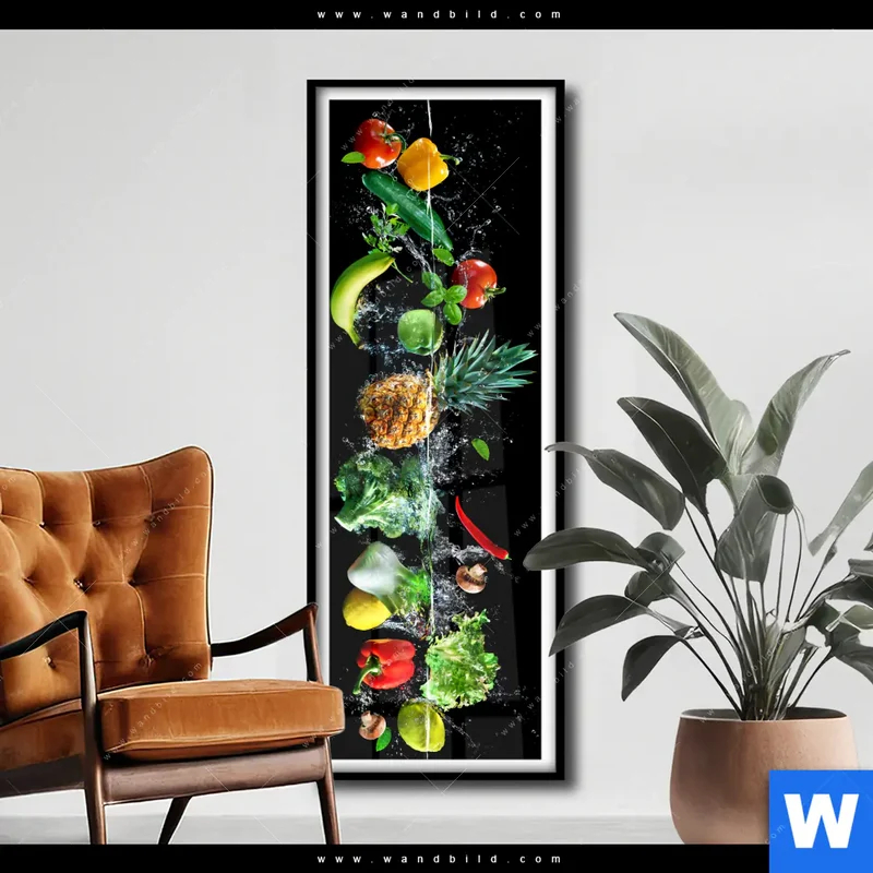 Poster | Obst & Gemüse - Splash-Moment | Schmal