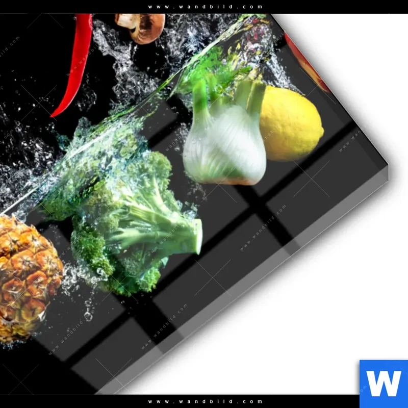Acrylglasbild | Obst & Gemüse - Splash-Moment | Querformat