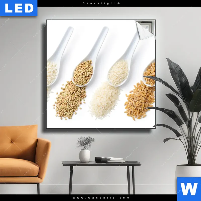 Canvalight® Leuchtbild | Vielfalt im Löffel | Quadrat
