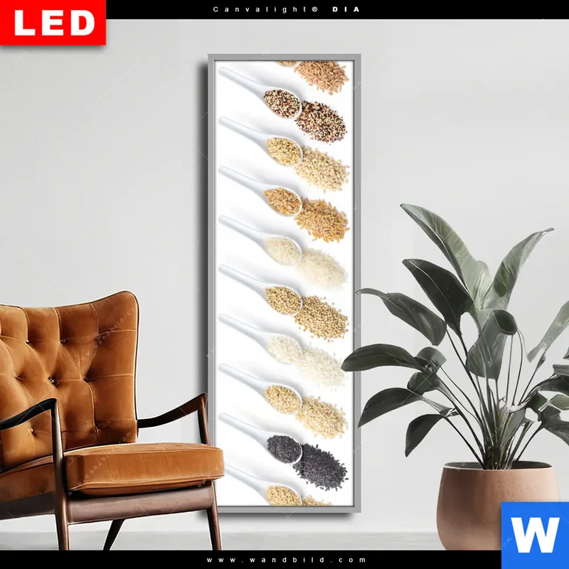 Wechselmotiv Acrylglas Canvalight® DIA | Vielfalt im Löffel | Schmal