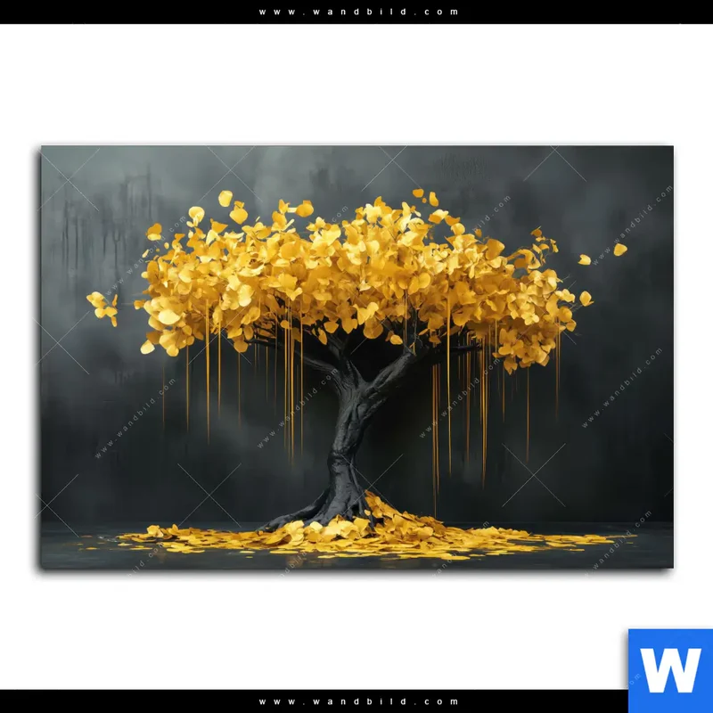 Acrylglasbild | Goldener Lebensbaum | Querformat