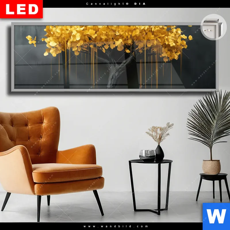 Leuchtbild Acrylglas Canvalight® DIA | Goldener Lebensbaum | Panorama