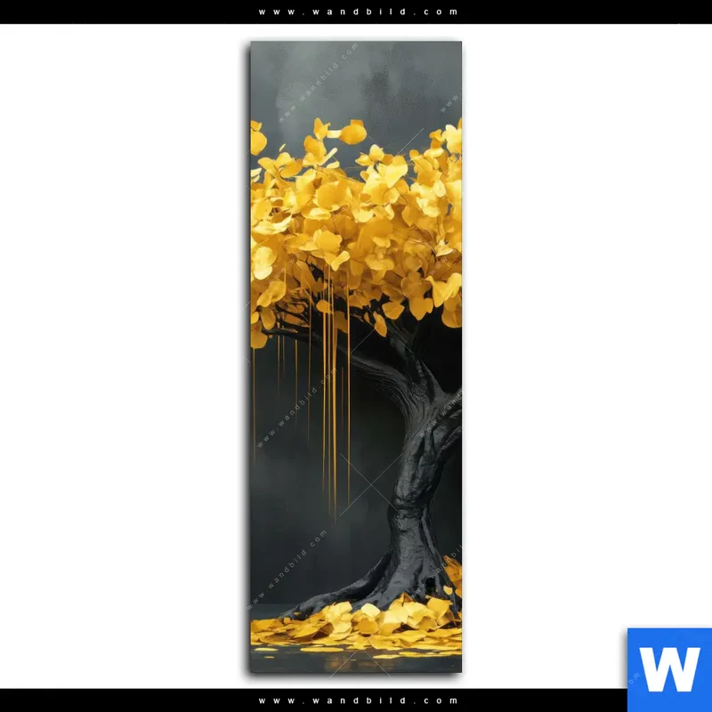 Acrylglasbild | Goldener Lebensbaum | Schmal