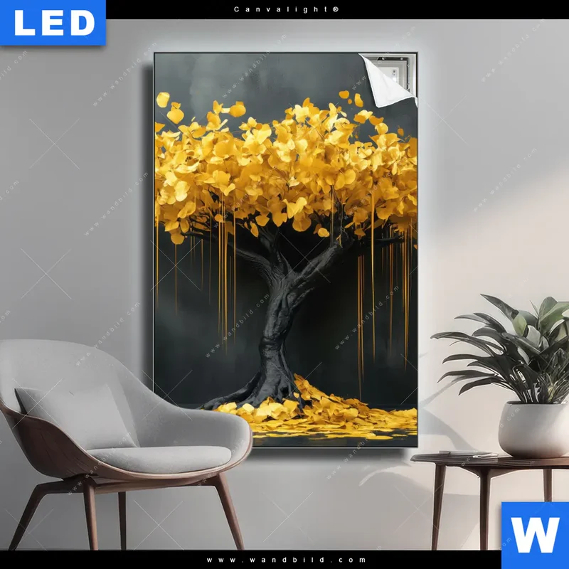 Canvalight® Leuchtbild | Goldener Lebensbaum | Hochformat