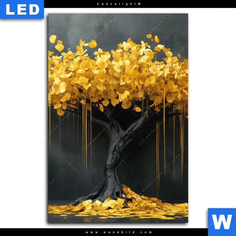 Canvalight® Leuchtbild | Goldener Lebensbaum | Hochformat