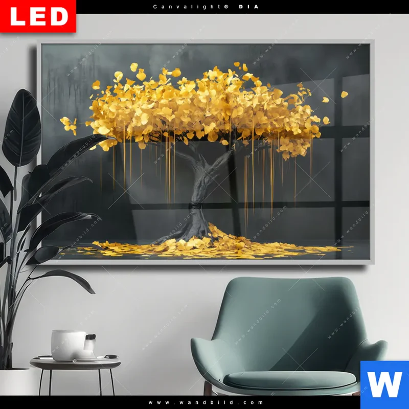 Wechselmotiv Acrylglas Canvalight® DIA | Goldener Lebensbaum | Querformat