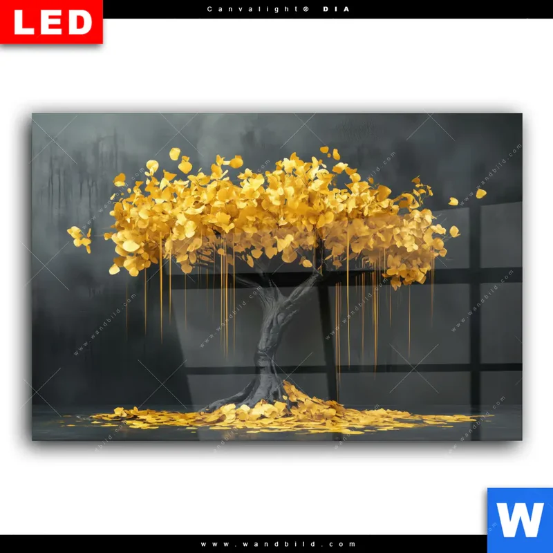 Wechselmotiv Acrylglas Canvalight® DIA | Goldener Lebensbaum | Querformat