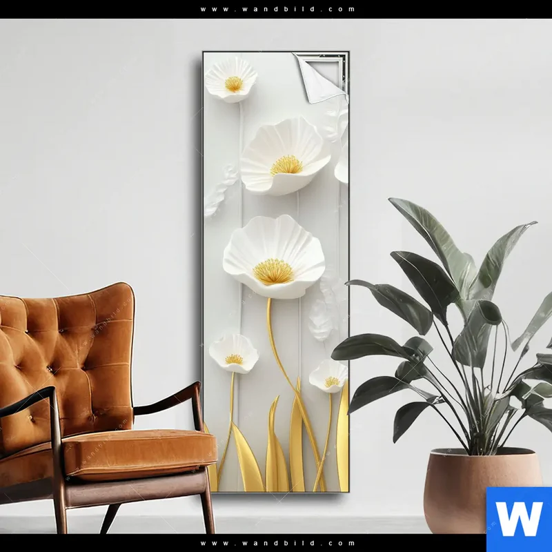 Spannbild | Florale Leichtigkeit mit Goldglanz | Schmal