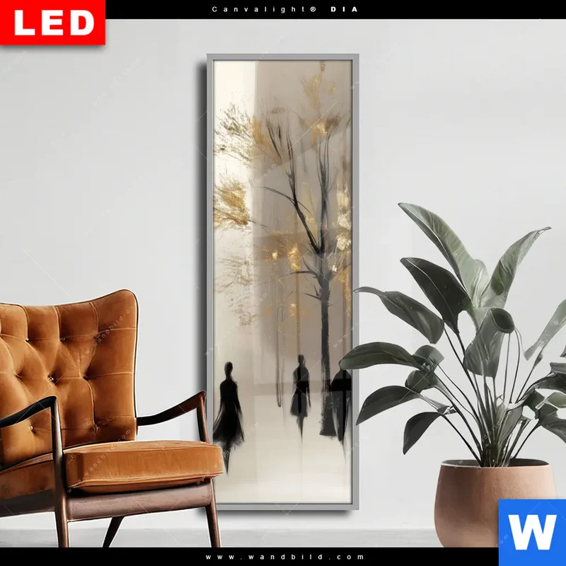 Wechselmotiv Acrylglas Canvalight® DIA | Goldene Stille der Großstadt | Schmal