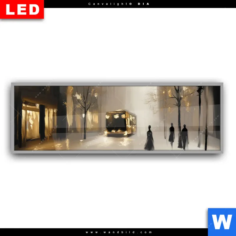Leuchtbild Acrylglas Canvalight® DIA | Goldene Stille der Großstadt | Panorama