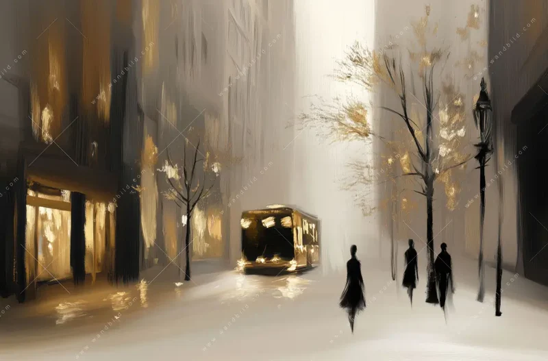 Leuchtbild Acrylglas Canvalight® DIA | Goldene Stille der Großstadt | Panorama