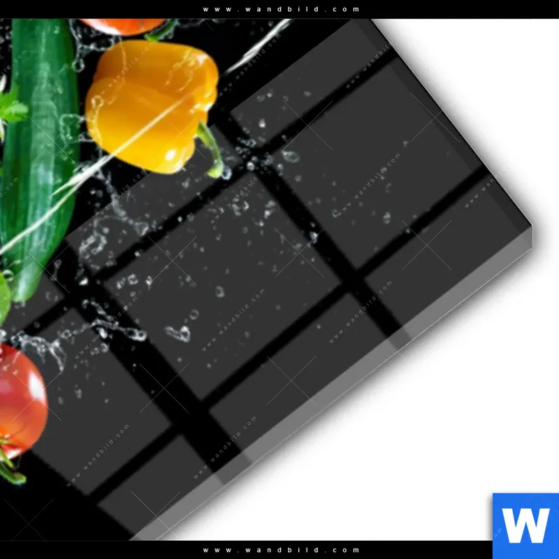 Acrylglasbild | Obst & Gemüse - Splash-Moment | Schmal