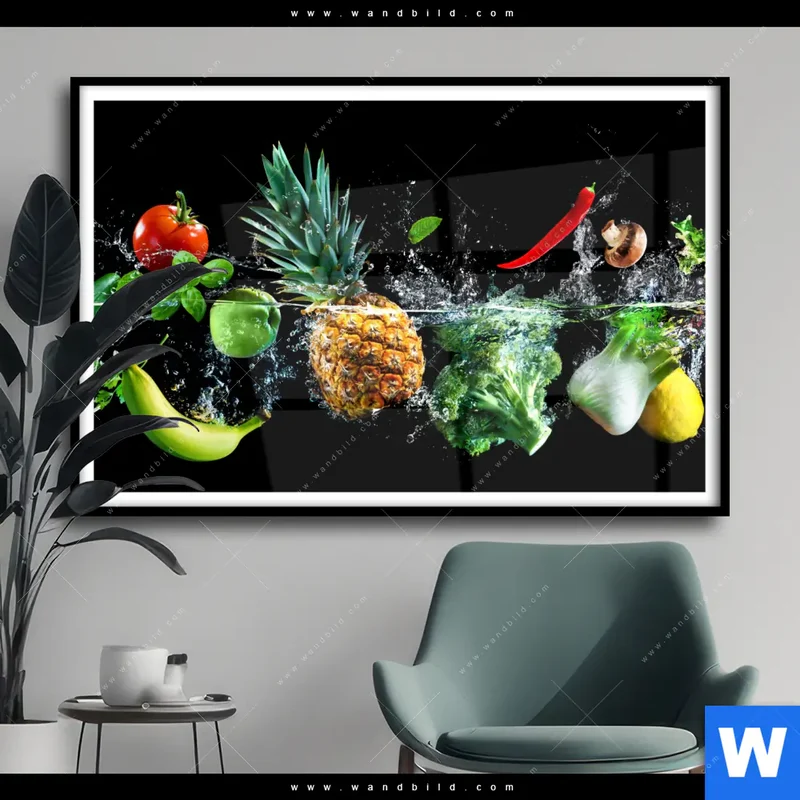 Poster | Obst & Gemüse - Splash-Moment | Querformat