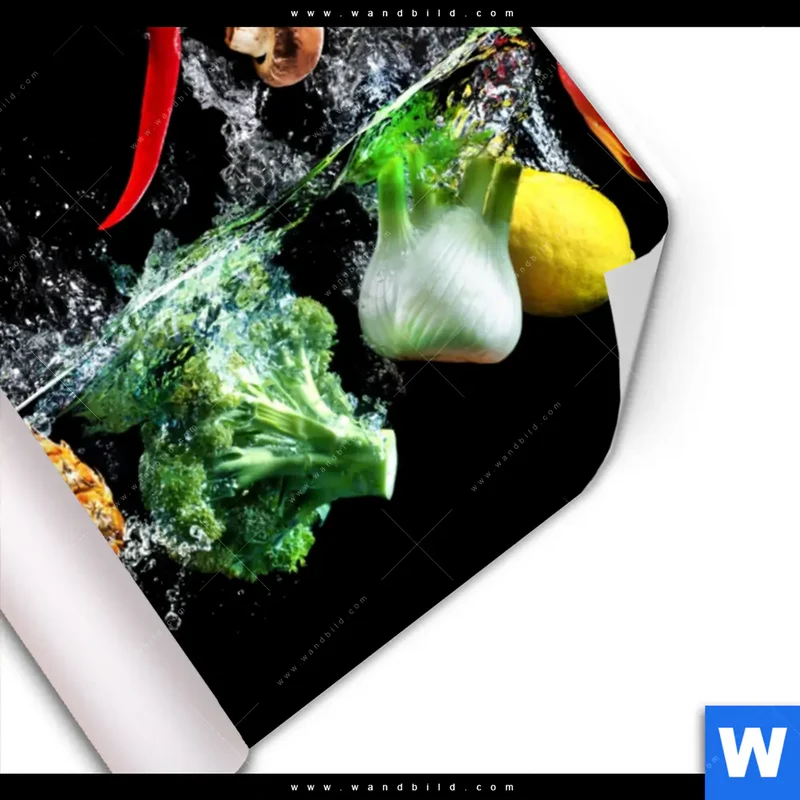 Poster | Obst & Gemüse - Splash-Moment | Querformat
