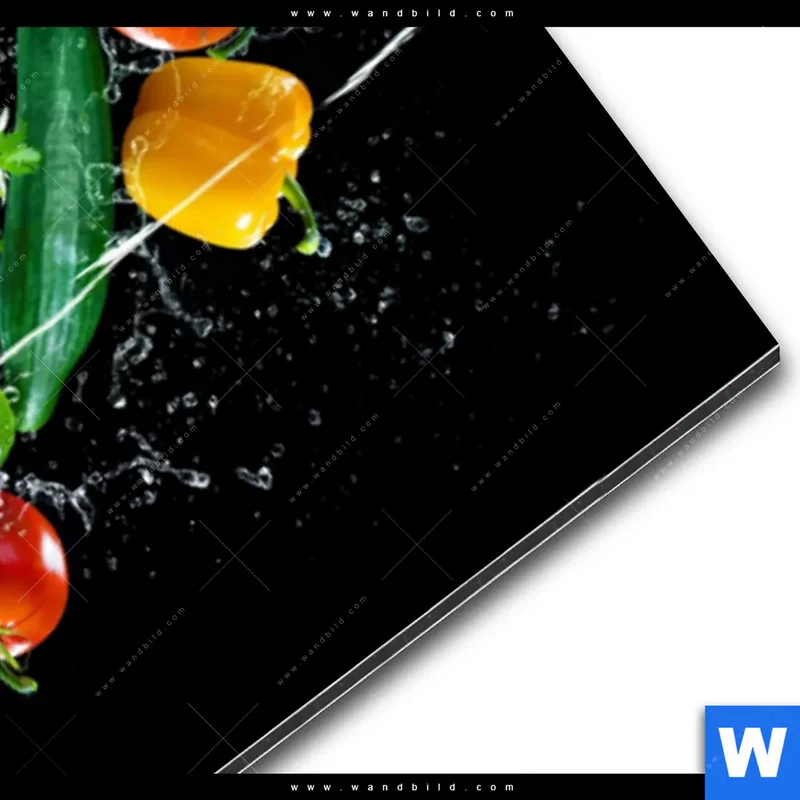 Alu-Dibond Bild | Obst & Gemüse - Splash-Moment | Schmal
