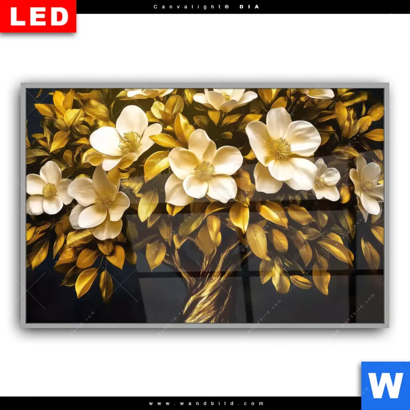 Leuchtbild Acrylglas Canvalight® DIA | Blütenbaum im Luxusdesign | Querformat