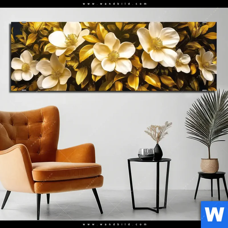 Alu-Dibond Bild | Blütenbaum im Luxusdesign | Panorama