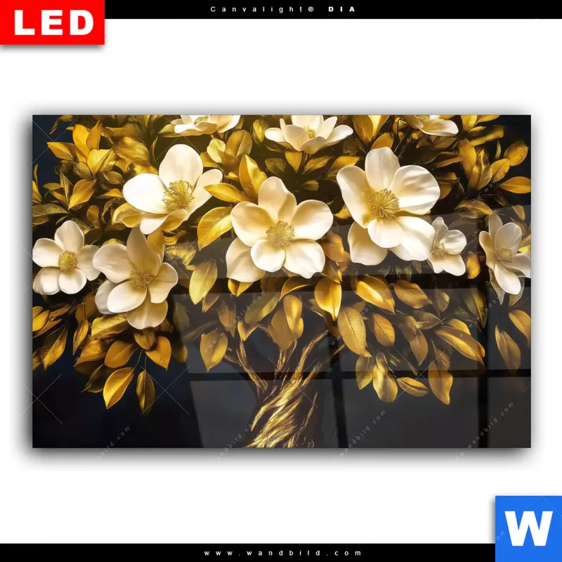 Wechselmotiv Acrylglas Canvalight® DIA | Blütenbaum im Luxusdesign | Querformat