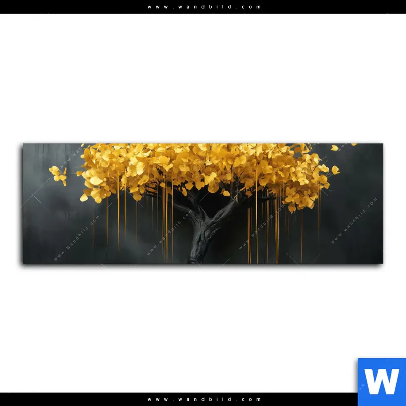 Alu-Dibond Bild | Goldener Lebensbaum | Panorama